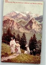 Rigi Kulm 1909 Foto AK Augstieg zum Rigi