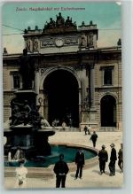 8000 Zürich 1912 - Hauptbahnhof mit Escherbrunnen
