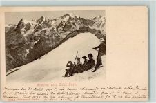 Schilthorn Mürren Gebrauchsspuren Abstieg per Schlitten