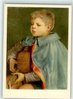 Knabe mit Gitarre sign. L. Rivier Nr. 241 Pro Juventute Schweiz Künstlerkarte