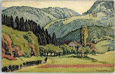 Bellinzona sign. Schlatter Tessin Pro Juventute Schweiz Künstlersteindruck