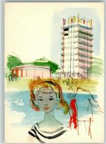 8000 Zürich Künstlerkarte Ausstellung SAFFA 1958 Die Schwizer Frau sign. Jucker