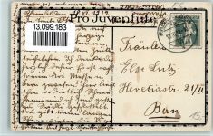 1663 Gruyères 1919 - Federzeichnung sign Gilsi - Schloß