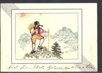 1934 AK mit Stickerei Küher AK