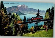 Rigi Kulm Foto AK Zahnradbahn Schnurtobelbrücke Rigibahn