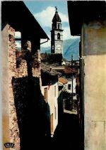 6612 Ascona Moscia - Schmale pitoreske Gasse Kirchenturm AKU2