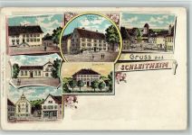8226 Schleitheim 1903 BOAKC Turnhalle Gasthaus Post u. Hirschen Lithographie