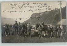 7130 Ilanz 1908 Privatfoto AK Soldaten Packpferd Gewehre Ort lt. Stempel