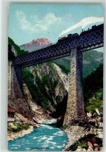 6474 Amsteg 1910 - Viadukt Gotthardbahn Windgälle Dampflok