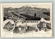9633 Hemberg 1908 BOAKC Gasthaus Krone Lithographie