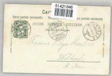 3280 Murten Morat 1902 Lithographie Hotel de la Couronne Kirche