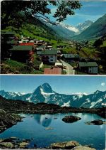 3916 Ferden - Ortsansicht und Bietschhorn im Lötschental