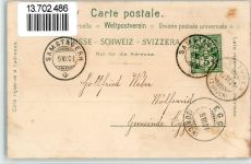 8805 Richterswil 1901 BOAKC Lithographie Bahnhof Eisenbahn