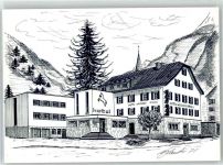 6487 Göschenen 1984 Künstlerkarte Hotel Weisses Rössli