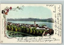 8706 Meilen - 1900 Lithographie Zürichsee