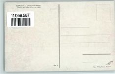 8000 Zürich Künstlerkarte Winter Uraniastrasse Blick auf die Universität sign.