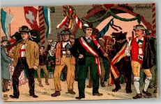 1911 Künstlersteindruck Festpostkarte Heimkehr Bär