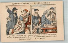 1924 Künstlerkarte Volksabstimmung Änderung des Fabrikgesetzes Arbeit bringt Brot