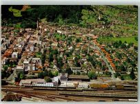 9470 Buchs SG Foto AK Bahnhof Eisenbahn Fliegeraufnahme Foto Gross