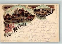 4663 Aarburg 1897 BOAKC Lithographie Hotel Krone