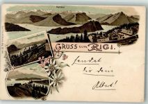 6356 Rigi Kaltbad Lithographie Bergbahn Schurtobelbahn Hotel Kaltbad Känzli