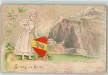 3000 Bern Berne 1908 Prägedruck Wappen Tracht Edelweiss