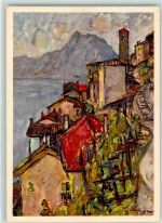 6978 Gandria Künstlerkarte Gruppo di case sign. Fritz Meijer