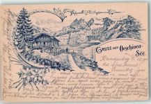 Oeschinen 1901 Gebrauchsspuren See Hütte Vorläufer