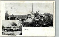 3076 Worb 1913 Foto AK Gasthaus zum Löwen