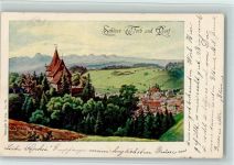 3076 Worb 1901 - Schloss Worb und Dorf, AK