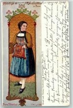 3000 Bern Berne 1902 - Trachtenmädchen Bern Mittelland Pfeilersfigur im Kornhauskeller