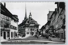 8260 Stein am Rhein - Straße Auto Fußgänger Haus Kutsche