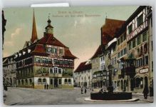 8260 Stein am Rhein - Rathaus, Rathausplatz, Brunnen