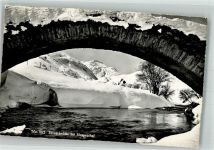 6493 Hospental 1961 Foto AK Römerbrücke Winter