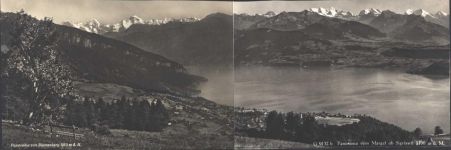 3655 Sigriswil - Aus 2 AK zusammengefügt Panorama vom Blumenberg beschädigt