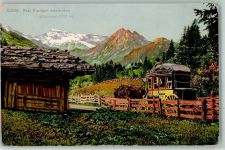 3714 Frutigen Foto AK Postkutsche Frutigen-Adelboden Wildstrubel