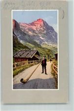 7250 Klosters 1914 Gebrauchsspuren Ort lt. Stempel Alphorn