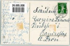 7250 Klosters 1914 Gebrauchsspuren Ort lt. Stempel Alphorn