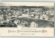 8000 Zürich Gebrauchsspuren Kantonalschützenfest Rüti 1906 Festkarte
