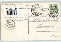 8000 Zürich Gebrauchsspuren Kantonalschützenfest Rüti 1906 Festkarte