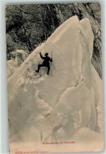 Eismeer Jungfraubahn 1906 - Kletterpartie am Eismeer Bahnpost Ambulant No 3 Bahnpost