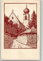 1700 Fribourg Freiburg 1925 Künstlerkarte sign. Christen, Kuno Kirche St. Michel