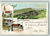 9122 Mogelsberg 1898 BOAKC Aachmühle Gasthaus Löwen Lithographie
