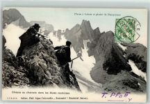 1860 Aigle 1905 - Chasse au chamois dans les Alpes vaudoises Paneyrossaz Ort lt. Stempel