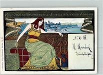 8590 Romanshorn Lithographie 7. Zusammenkunft des Verkehrspersonals der Bodenseeuferstaaten 1899 Nr 371 sign E. altenburger