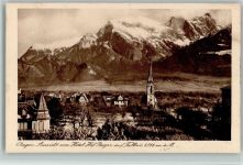 7310 Bad Ragaz 1914 - Aussicht vom Hotel Hof Ragaz auf Falknis