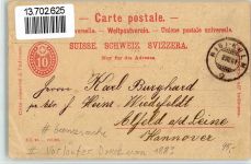 6415 Arth 1891 BOAKC Lithographie Bergbahn Ganzsache Vorläufer Druck um 1889 Gebrauchsspuren, bitte Scan genau beachten!