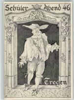 9043 Trogen 1946 Künstlerkarte Schüler-Abend Kantonsschule sign