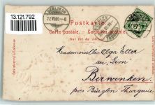 8000 Zürich 1900 Gebrauchsspuren Landesmuseum Gämse Edelweiss Wappen Lithographie/Prägedruck