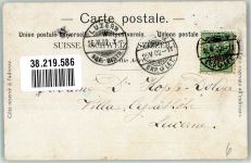 Chillon Chateau 1902 Lithographie / Künstlerkarte Schloss Blumen